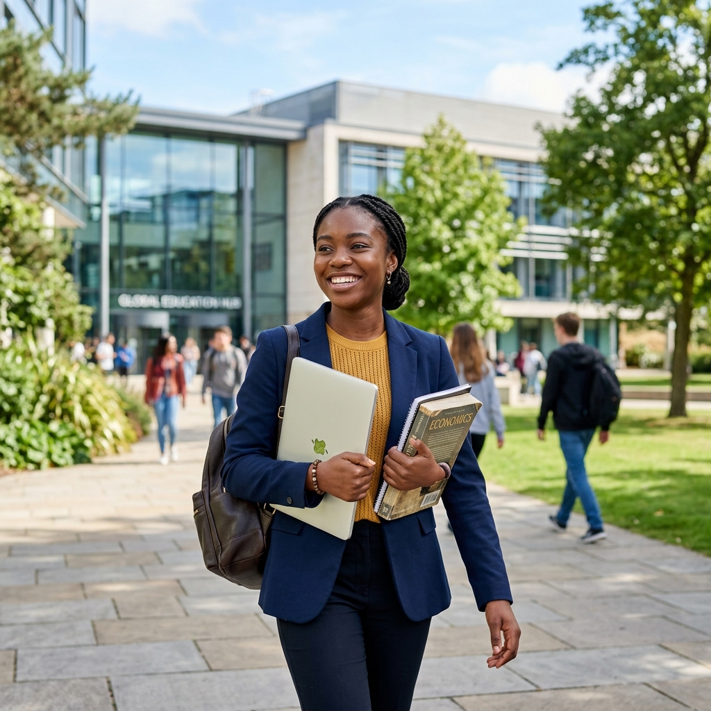 Estudante Angolana no Campus Universitário